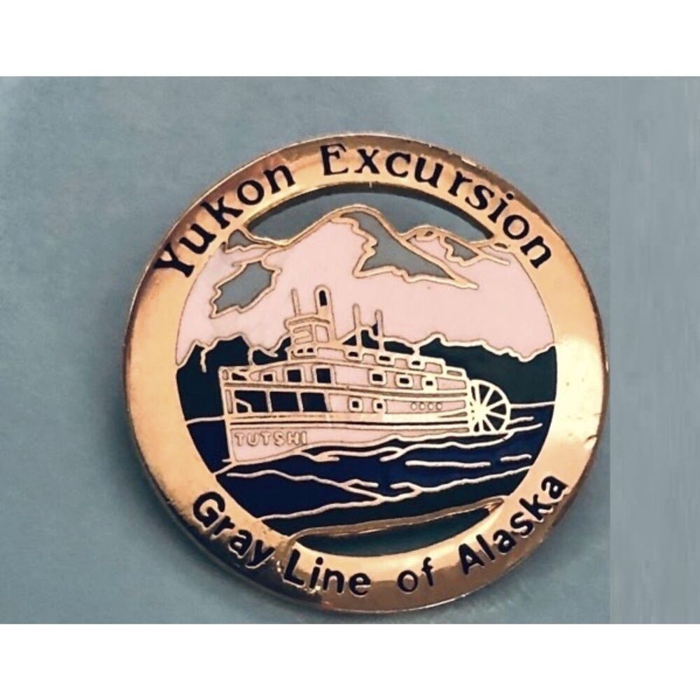 Yukon Excursion - Gray Line of Alaska Paddle wheel tourist vessel lapel pin
